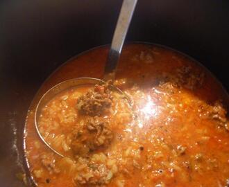 Lebanese Lamb Meatball and Rice Soup