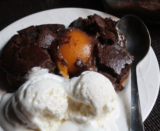 Eggless Chocolate Peach Pudding Recipe - Pudding Cake Recipes
