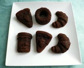 gâteaux hyperprotéinés café chocolat et Coca avec flakes, amarante, soja, psyllium et inuline d'agave (sans oeufs ni beurre)