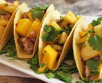 Easy Chicken Tacos with Pineapple Mango Salsa