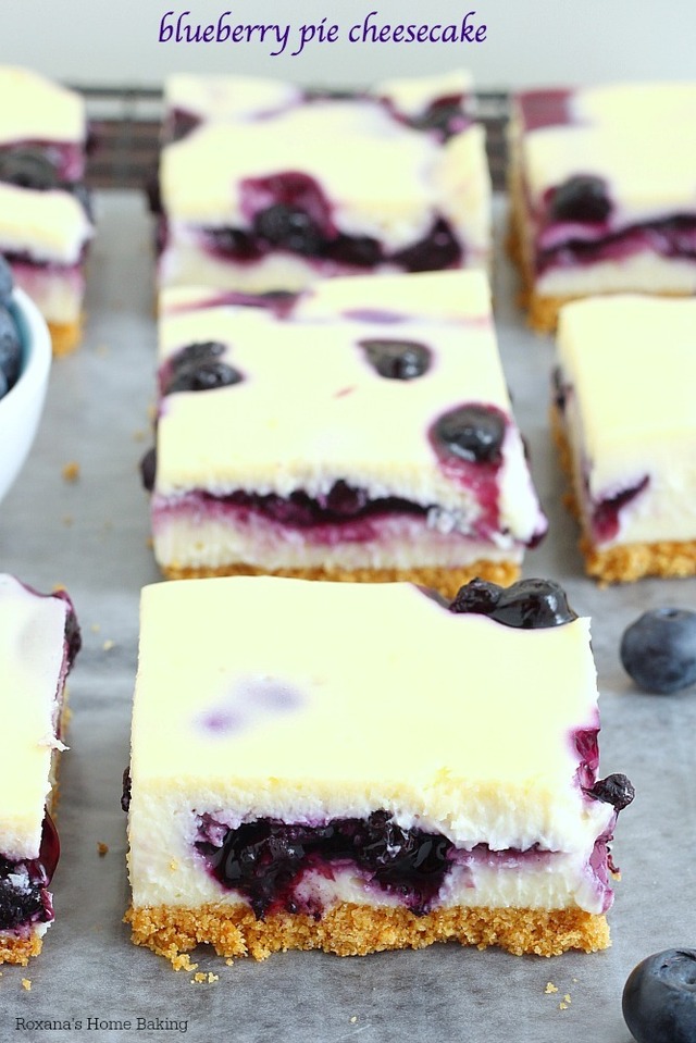 Blueberry pie cheesecake bars