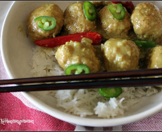 Défi recette.de : nouvel an chinois , boulettes de dinde thai curry coco