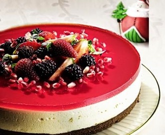 Sobremesa de Natal - Cheesecake de Limão com Frutas Vermelhas
