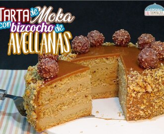 Tarta de moka (café) con bizcocho de avellanas ¡Riquisima!