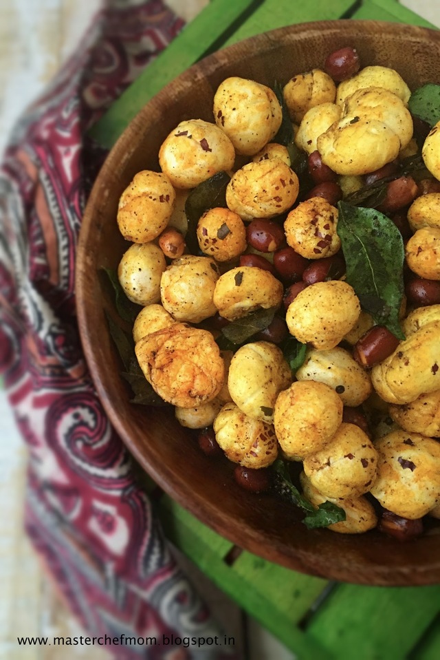Masala Makhane | Spiced Foxnut | South Indian Style Masala Phool Makhane |How to make Masala Makhane at Home |Healthy Snack | Glutenfree and Vegan Recipe | Navratra /Navratra Special Recipe