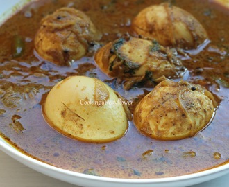 Egg Curry/Egg in Roasted Coconut Gravy/Mutta Thenga Varutharacha Curry