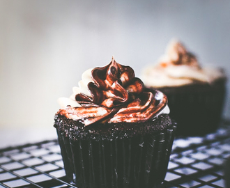 Chocolate Cup Cake with cream cheese toasted coconut frosting