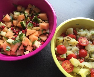 Melon salat og "fettfri" potetsalat