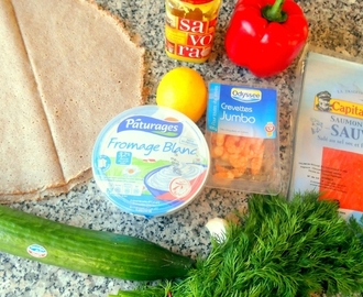 Wrap breton saumon fumé, tzatziki, crème aneth