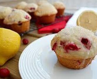 Glazed Lemon Cranberry Muffins