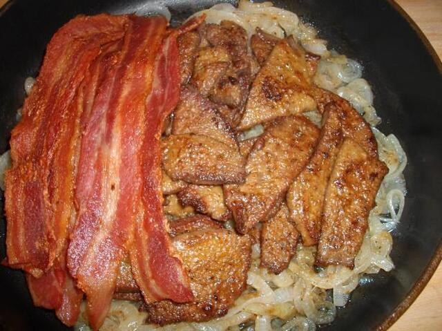 Beef or Pork Liver, With Bacon and Onions (For 2 People)