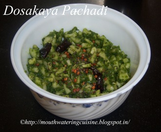 Dosakaya Pachi Pachadi -- Yellow Cucumber Coriander Leaves Chutney -- How to make Dosakaya Pachi Pachadi Recipe