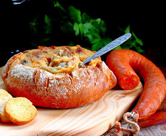 Pão Recheado com Farinheira Cogumelos e Azeitonas