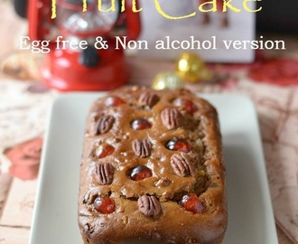 Egg less Christmas Fruit Cake (without alcohol) | Plum Cake without egg Recipe
