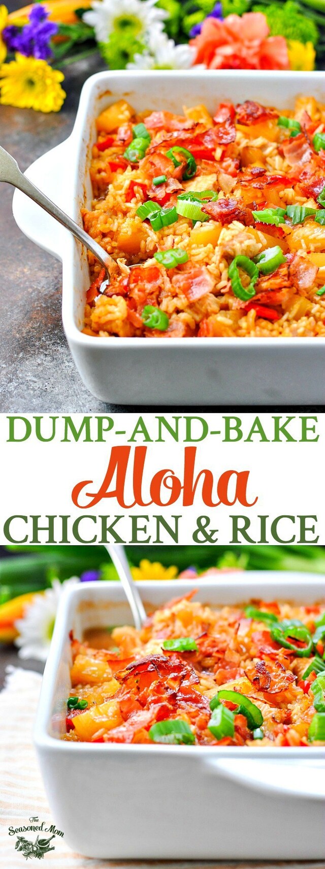 Dump-and-Bake Aloha Chicken and Rice | Easy Dinner Recipes | Dinner Ideas | Chicken Recipes | Chicken Breast Recipes | Casserole Recipes | Bacon