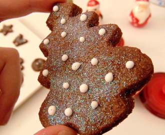 Biscoitos de Natal! Biscoitinhos deliciosos de chocolate, canela e noz moscada.