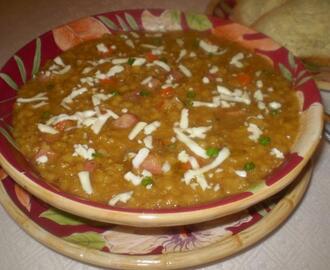Mexican Lentil Soup With Panela Cheese