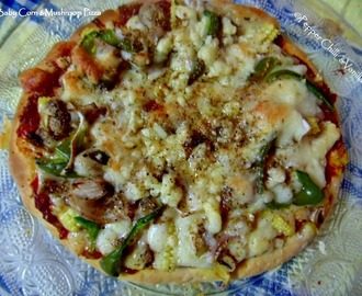 Veg Pizza/Mushroom & Baby Corn Pizza Recipe.