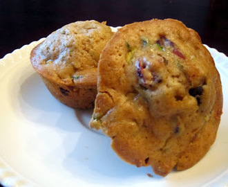 Zucchini Muffins with cranberries and chocolate chips