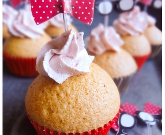 Vanilla Cupcakes with Strawberry Frosting