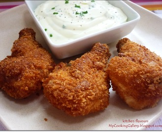 Fried Chicken Drummettes with Mayonnaise Chives Dip And Awards
