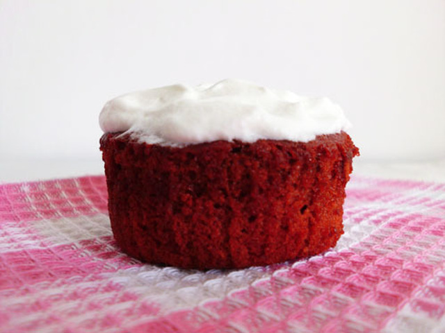Red Velvet Cupcakes with Whipped Cream Frosting