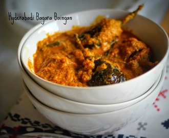 Hyderabadi Bagara Baingan -- Eggplant in tangy masala Curry