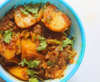 Cabbage with Potato Curry Recipe - Cabbage Aloo Sabzi Recipe