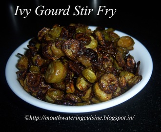 Ivy Gourd Stir Fry -- Dondakaya Stir Fry -- How to make Dondakaya Stir Fry Recipe