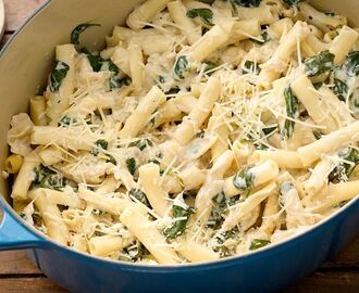 One-Pot Parmesan Chicken Ziti with Artichokes and Spinach