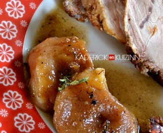 Recette porc – Rôti sucré-salé pomme miel gingembre de Culino Versions