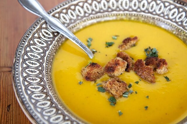 Roasted Butternut Squash Soup with Sage Croutons