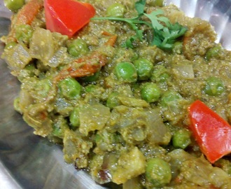 Hariyali Matar,Green peas in green gravy