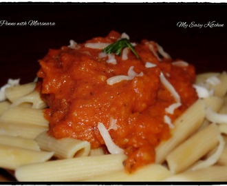 Pasta in tomato sauce or Pasta marinara / Penne with marinara sauce