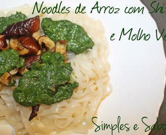 Noodles de Arroz com Cogumelos Shitake e Molho Verde