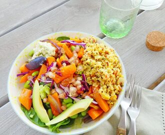 Salade d’automne façon bouddha bowl  ( Vegan, sans gluten, léger )
