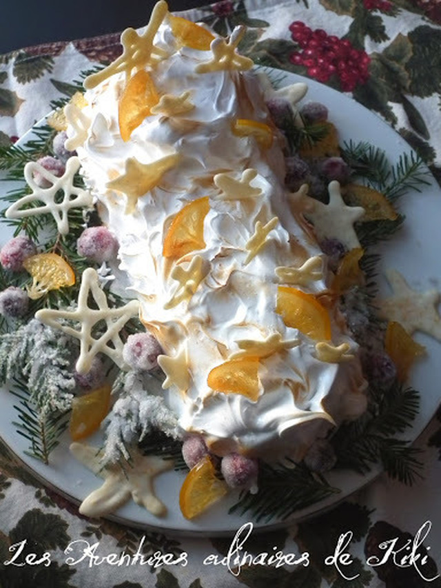 Bûche de Noël façon tarte au citron Meyer meringuée