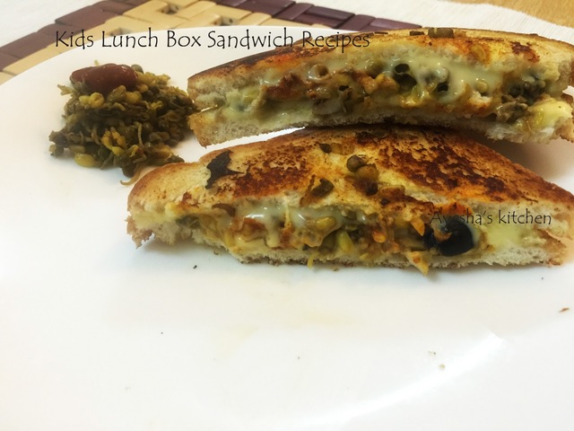 EASY SNACK BOX RECIPES - HEALTHY CHEESE SANDWICH WITH SPROUTED BEANS