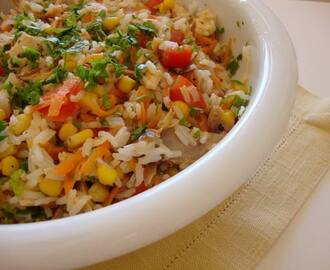 Salada Primavera | Frango e arroz com legumes
