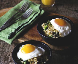 quinoa vegetariana com ovo estrelado, o meu delicioso e saudável brunch de domingo