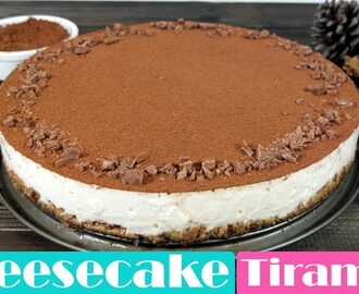 Cheesecake o tarta de queso al Tiramisú. Receta fácil sin horno.