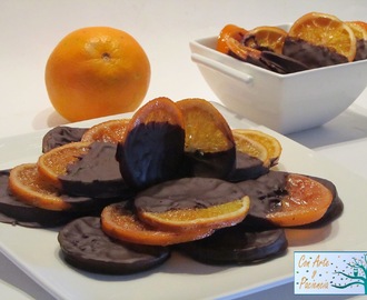 Delicias de naranja confitada con chocolate