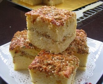 Savory Mushroom Floss Baked Sponge Cake 咸甜蘑菇丝烘蛋糕