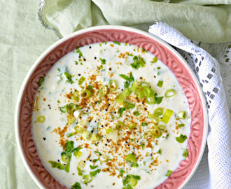 Spring onion raita | Scallions yogurt cooling dip for summers