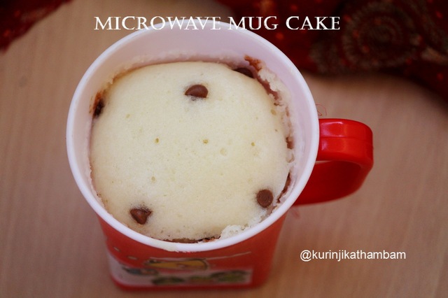 Eggless 2 mins Microwave Vanilla Mug Cake / Vanilla Cake in a Mug