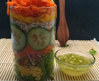 Kosambri Salad  | Traditional South Indian Salad In a Jar | Carrot Mung Salad | Kosambri Recipe | How to make Kosambri in a Jar | Vegan Salad Jar | Gluten Free Salad Jar | Salad Jar Recipes