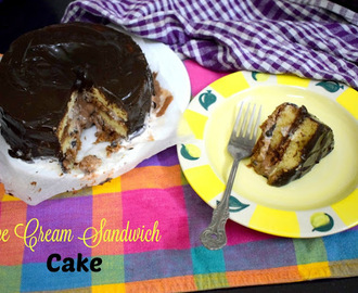 Ice Cream Sandwich Cake | Microwave Chocolate Vanilla Ice Cream Cake