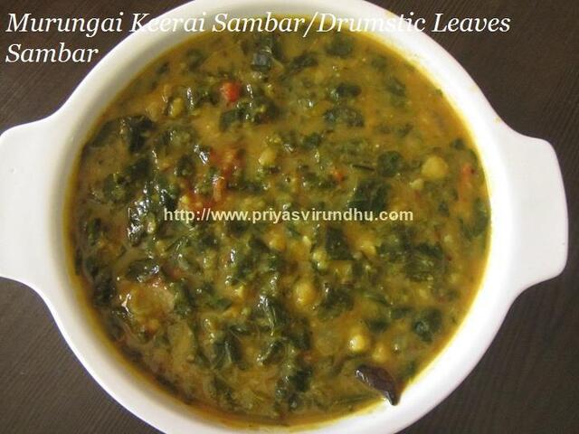 Murungai Keerai Sambar/Drumstick Leaves Sambar