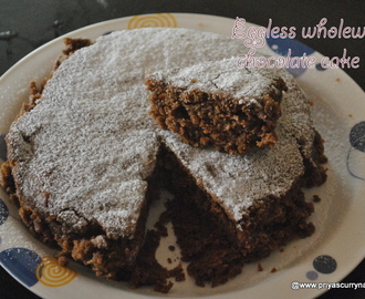 Eggless Whole wheat Chocolate almond cake recipe, how to make Basic Wheat flour Chocolate cake