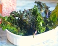 Kale chips seasoned with raspberry chipotle powder